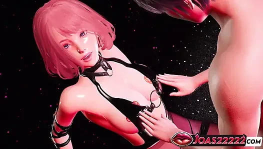 Heiße rothaarige haylee im club hartes dickes arsch spanking, peitschen bis rot, und Squirt fingern in hentai 3D