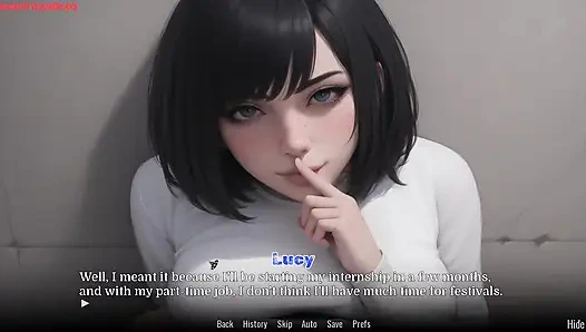 Возбужденная хентай девушка хочет скакать на его большом члене - одержимая Lucy, часть 01, VNGTrash