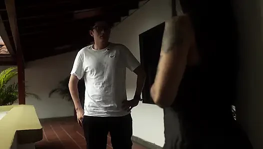 I FUCK MY GOTHIC NEIGHBOR'S HUGE ASS AND I COME ON HER TIGHT ASS