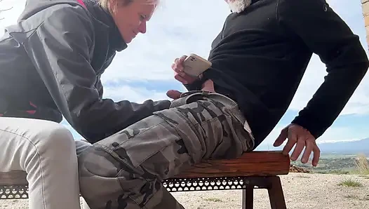 Accidental Blowjob Outdoors - I Cum Fast in His Mouth, They Almost See Us, Risky Homemade Sex