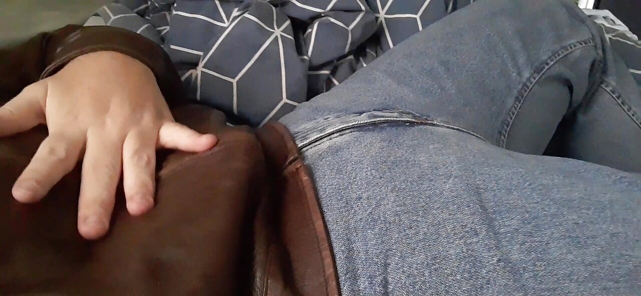 Gooning in leather and jeans