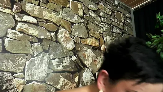 Latex chick with tattoos fucks hard with her fucker