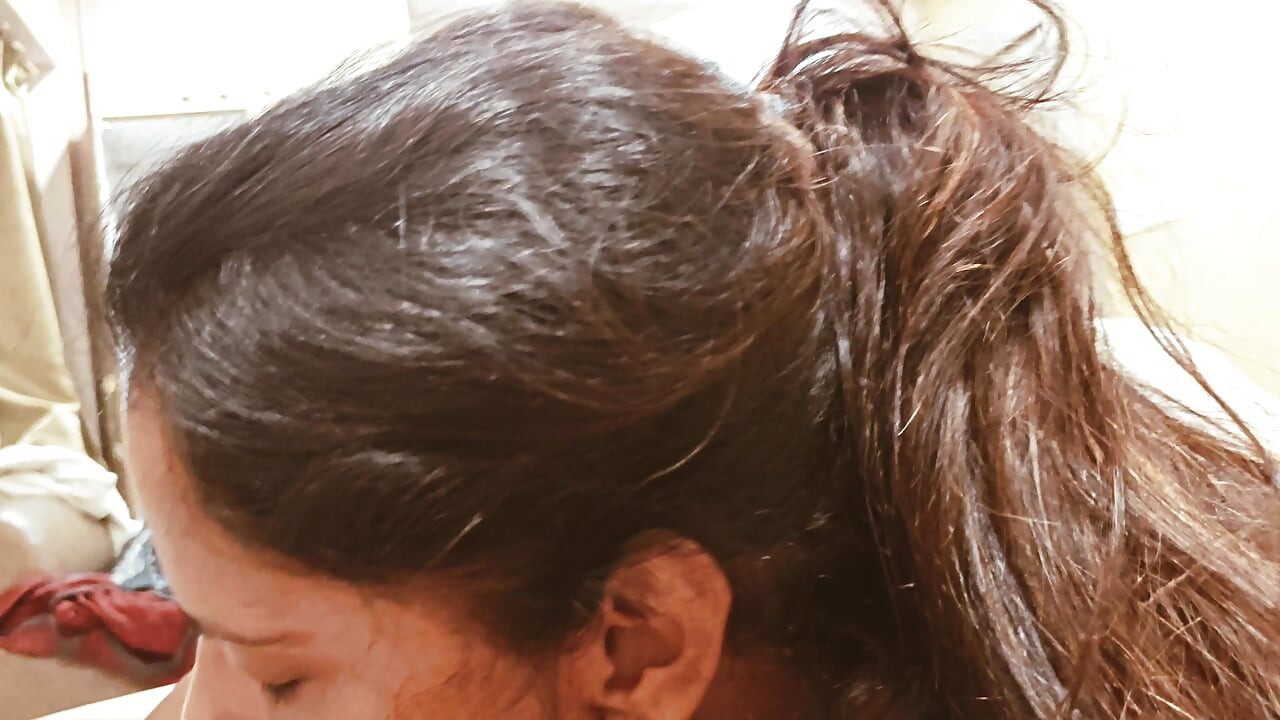 Indian Bhabhi Slave Olivia Long Hair Deep throat Blowjob Face Fuck with Exploding Cumshot with Cum on Mouth and Facial Cum Rough