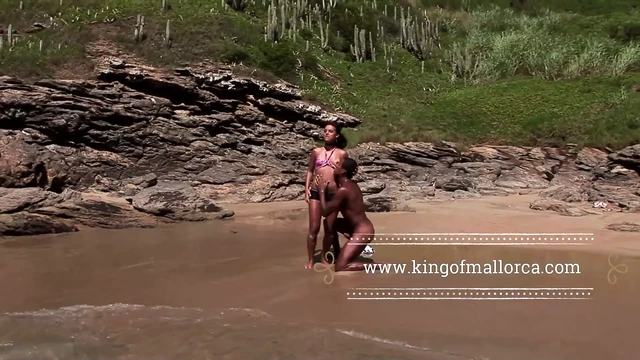 Hard and rough Big Black Cock Sex on Public Beach