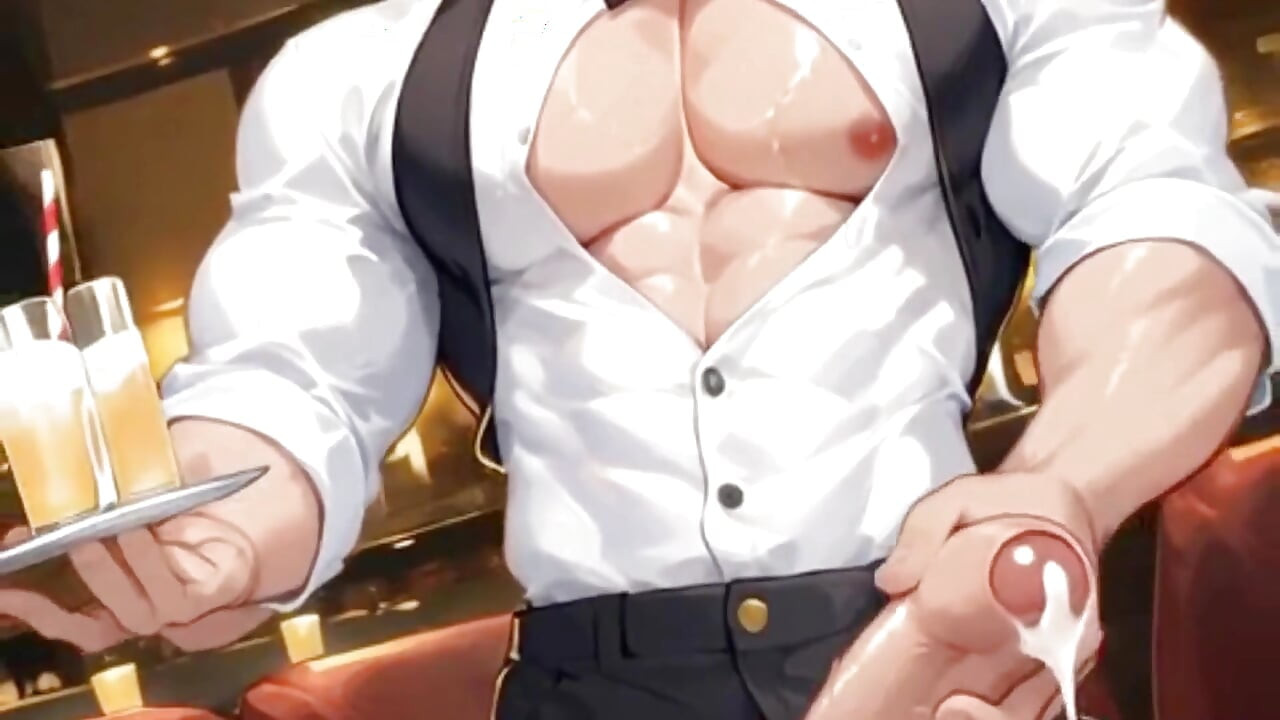 Schwarzer Kellner Lutscht Die Schwänze Von Kunden Und Küchenkollegen Vor Allen. Diashow-bilder Zusammenstellung Hentai.