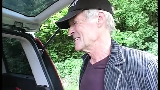 Perfcet blonde German doll fucked in the trunk of her car in the woods