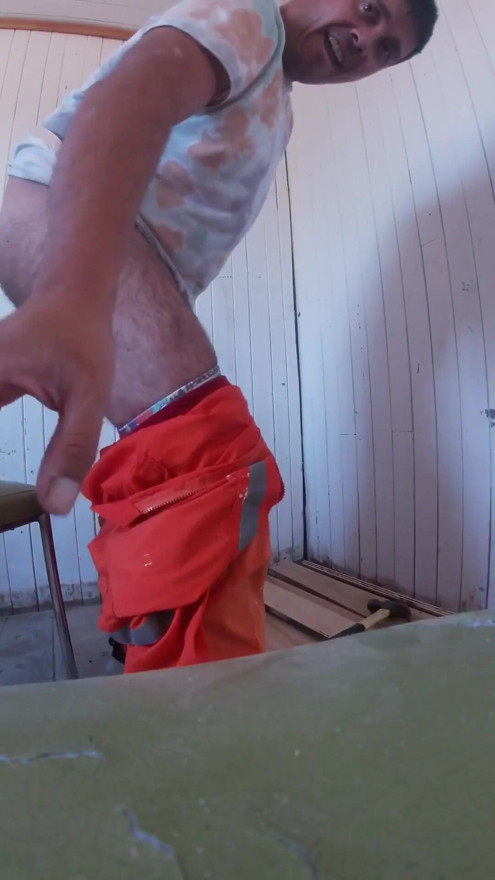 Real Construction Worker Gets Dirty: Sweaty Overalls, Rough Tools & Solo Release (15 Min HD | Clip 2
