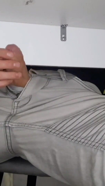 Thrilling moment from "After a good dinner, I subtly jerk my giant dick under the table - SoloXman"
