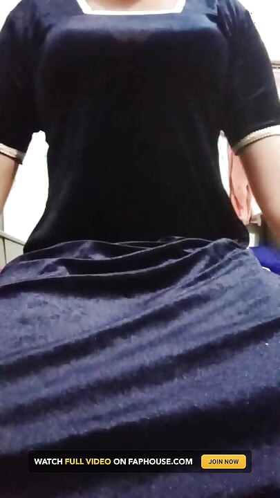 Indian Gay Crossdresser Gaurisissy Feeling Horny in Blue Salwar Kurta