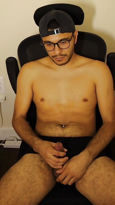 Up View of me jacking off to porn