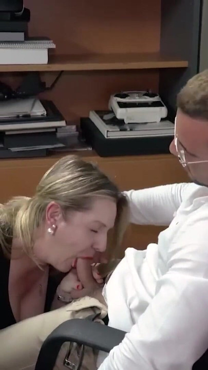 OldNanny - Glasses-Wearing MILF In Stockings Gets Pounded Hard On Office Desk | Clip 1