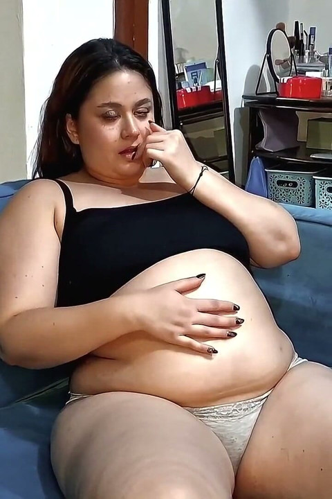 Nicole Stuffs a Monster Sandwich & Rubs Her Full Belly
