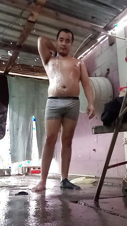 Jesus in boxer pulling his penis 171