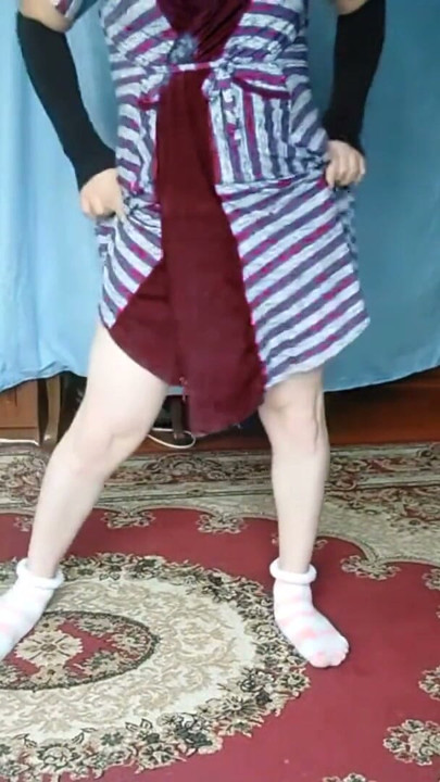 HOT FEMBOY BIG BUTT COLLEGE TEEN GIRLY DRESSED CUTE MODEL CROSSDRESSER KITTY AT HOME TRYING DRESSED AND MAKING SEXUAL PERFORM | Clip 2