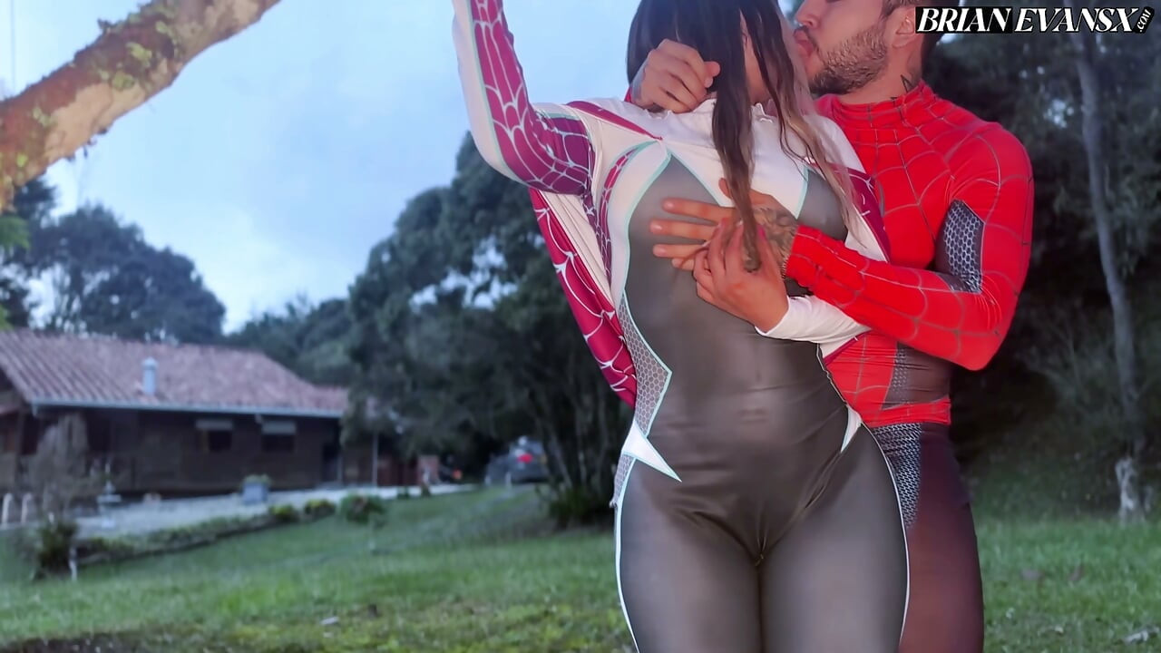 Spider-Woman with a big ass, Jexys Caicedo, has sex with her favorite hero - Brian Evansx