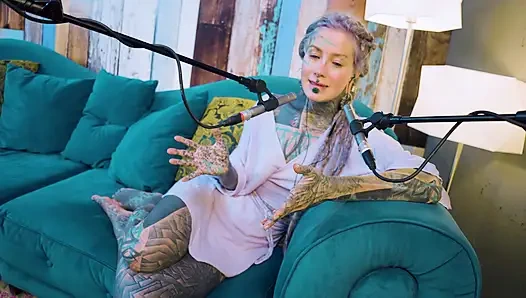 I talk about A - authentic - ASMR - Podcast - Talking - tattoo girl model goth punk dreadlocks