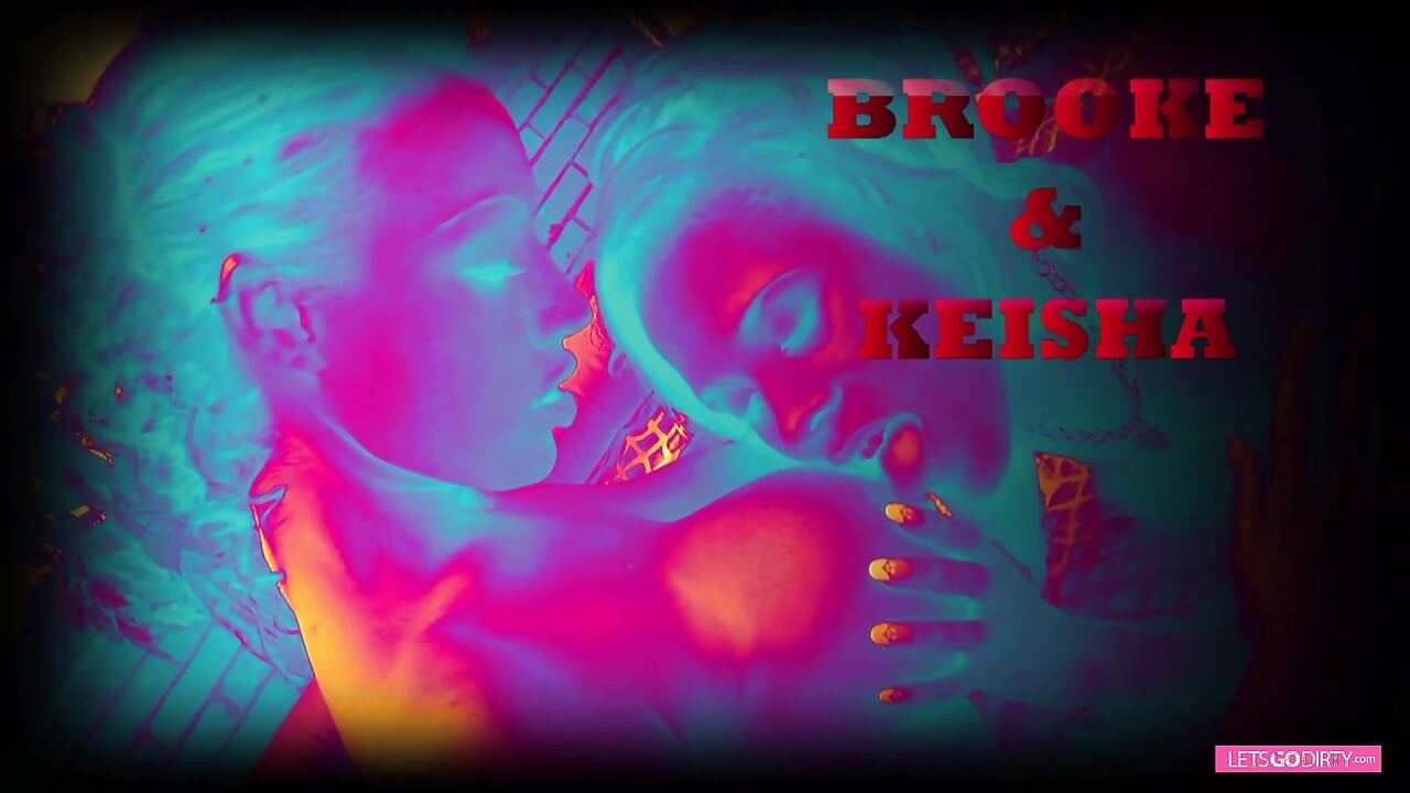 Ebony lesbian slut fools around with a busty whore with big tits