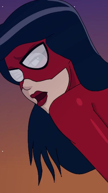 Captivating moment from "Marvel Spider-Woman and She-Venom Rimming"