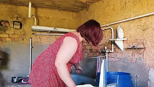 I fucked a village whore right in the barn where she was doing laundry