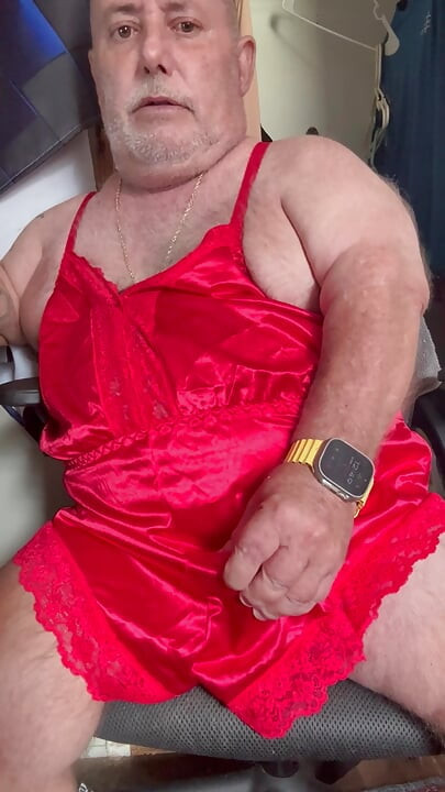 Mark Fletcher wearing new lingerie jerking my cock