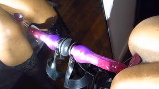 Dp bumbum plug & dildo porra de kinky ébano deusa sheridan