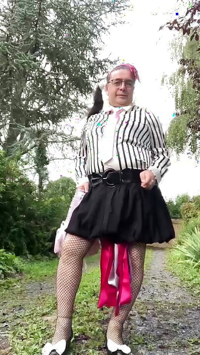In an outfit with a new bubble skirt for an evening out