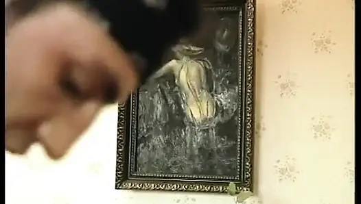 Hairy blonde mature gets spitroasted in a threesome