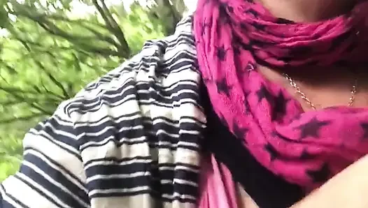 Outdoor Titty Play Whilst Walking in the Great Outdoors