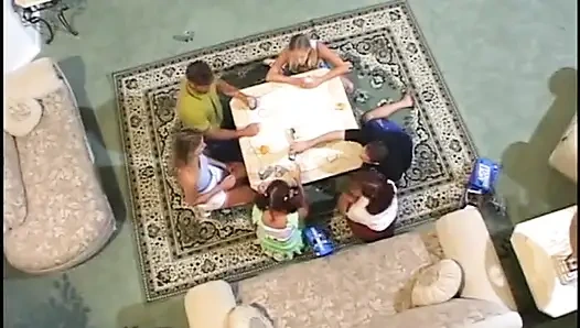 Randy cock sucking babes gets fucked by 2 guys in group sex then jizzed