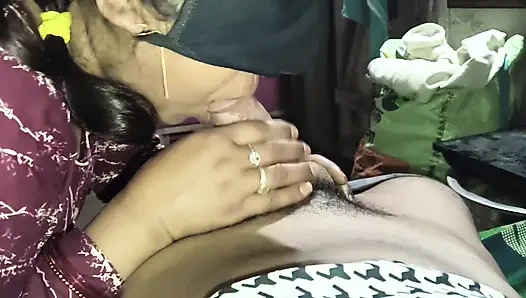 Devar's cock sister-in-law sucked and stood up