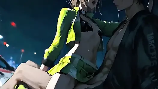 Under Pit-lane Lights, She Bends to the Night-his Grip Sets the Only Lap...