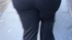 Big booty milf in dark grey dress pants 2