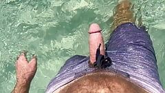 Perfect Beach, Hairy Cock and Lots of Precum