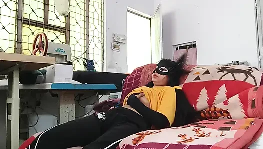 Store room with Romantic beautiful sexy girl sucking  . fucking
