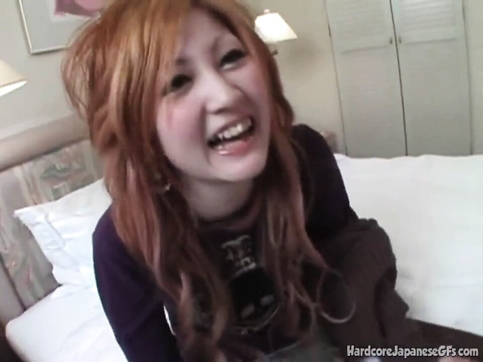 Asian redhead takes dick in her hot tight pussy