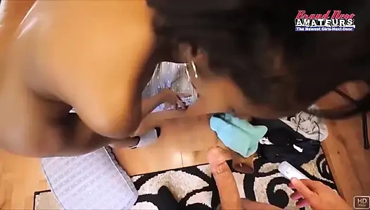 Sylvia Petite Nerdy Brunette Glasses Sloppy Deepthroat Then Anal!