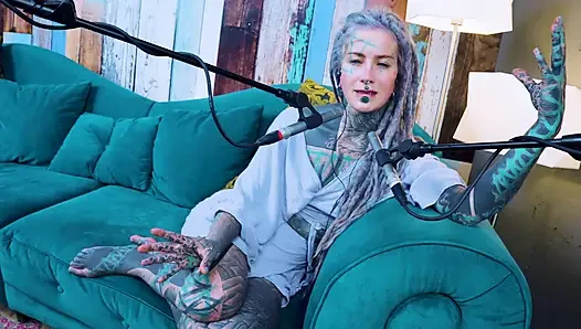I talk about U - uncomfortable - ASMR podcast SFW talking goth skinny girl dreadlocks tattoo model inked girl