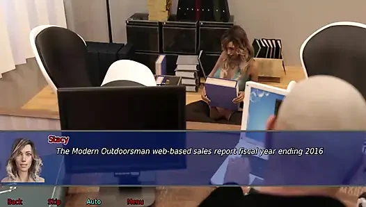 Офисная жена No19 - Стиви кончает на всю юбку Стейси.