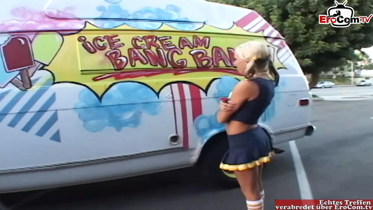 Petite blonde cheerleader teen picked up for sex in a car