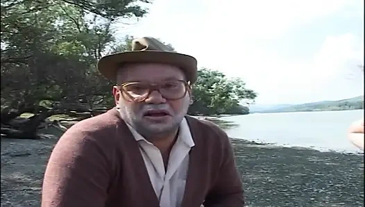 Teen Pisses and Fucks Horny Grandpa Outdoor