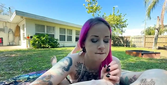 Backyard Blowjob