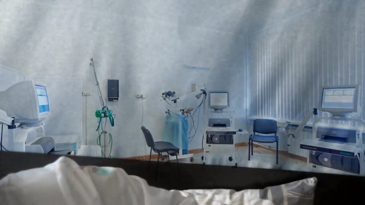 Doctor eating in medical mask and gloves