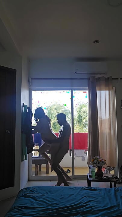 On vacation we started at the hotel window