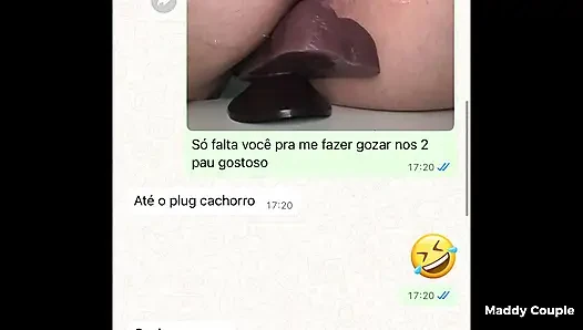 Evli kadın WhatsApp görüşmesinde çifte penetrasyon istiyor