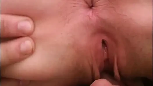 Young Busty Blonde with Hairy Pussy Ass Fucked and Cummed on Ass by Huge Amateur Cock
