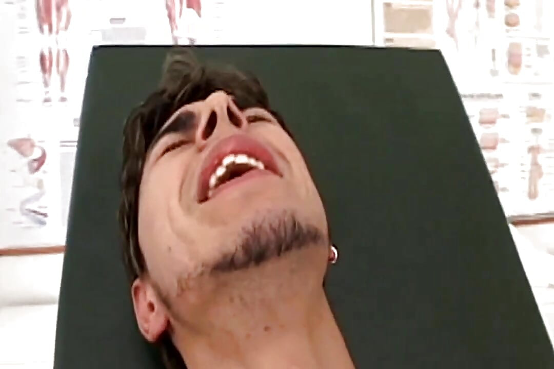 Young Guy Ass Fucked with Condom by Tranny Nurse Cumming in Mouth