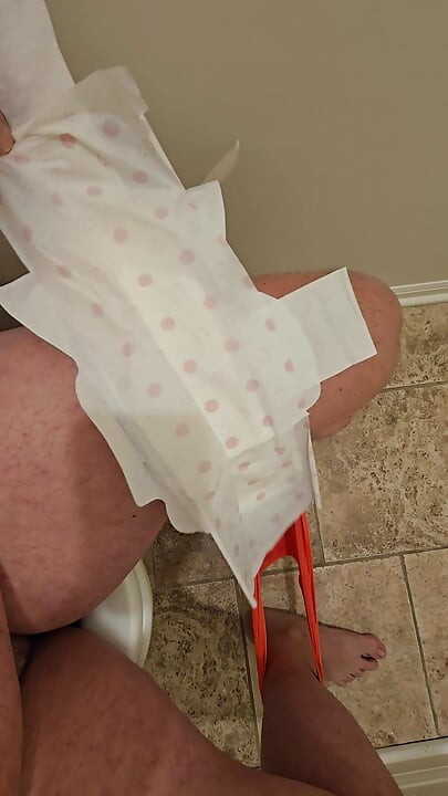 Pad Change in Microfiber Panties Takepad