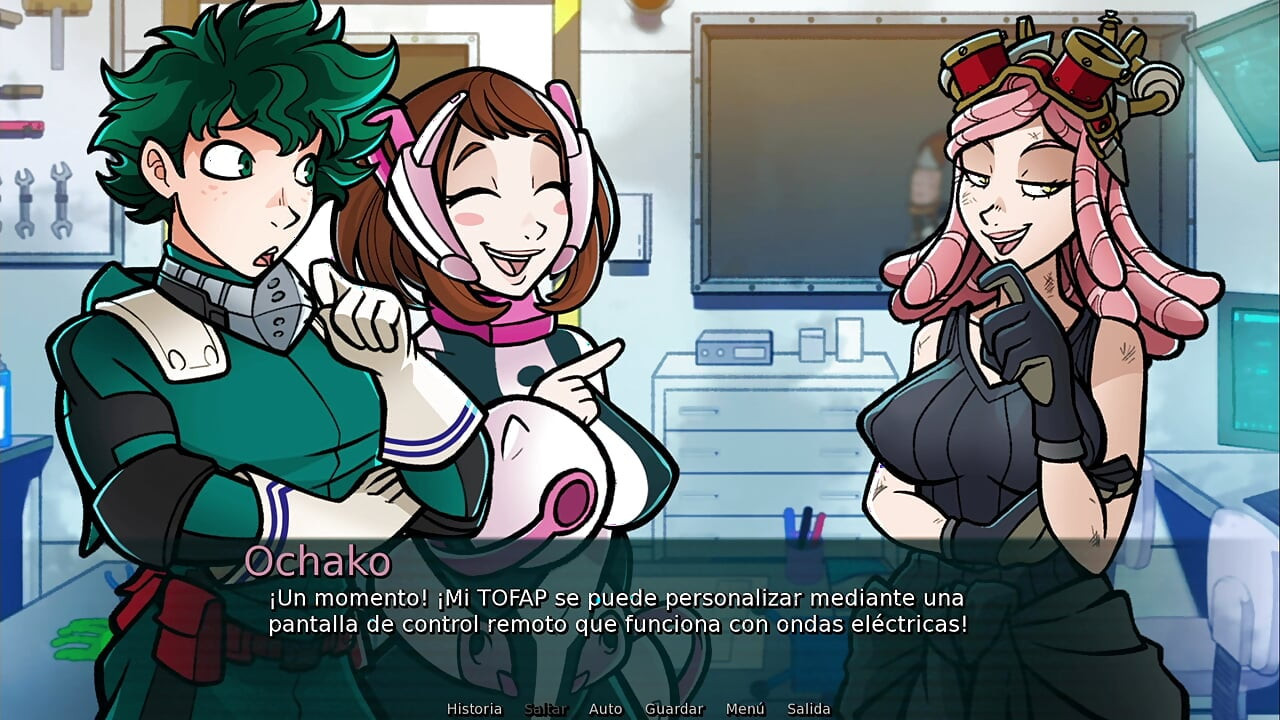 Le projet de Mei - La voluptueuse Ochako Uraraka de My Hero Academia Testant la Grande Invention de la Belle Mei