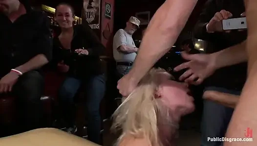 Smoking Hot Blonde Is Fucked in Public Bar