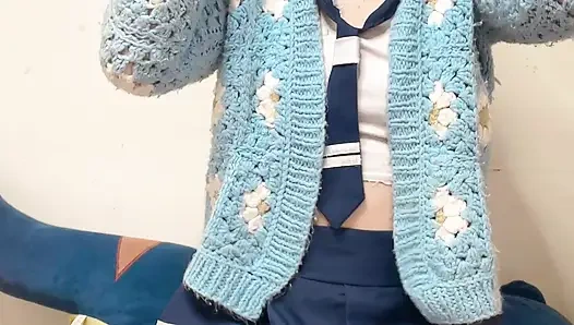 Hana Trägt Schulmädchen Cosplay Für Ihre Neue Arbeits-sex-cam